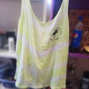 VS PINK palm tree scoop back tank